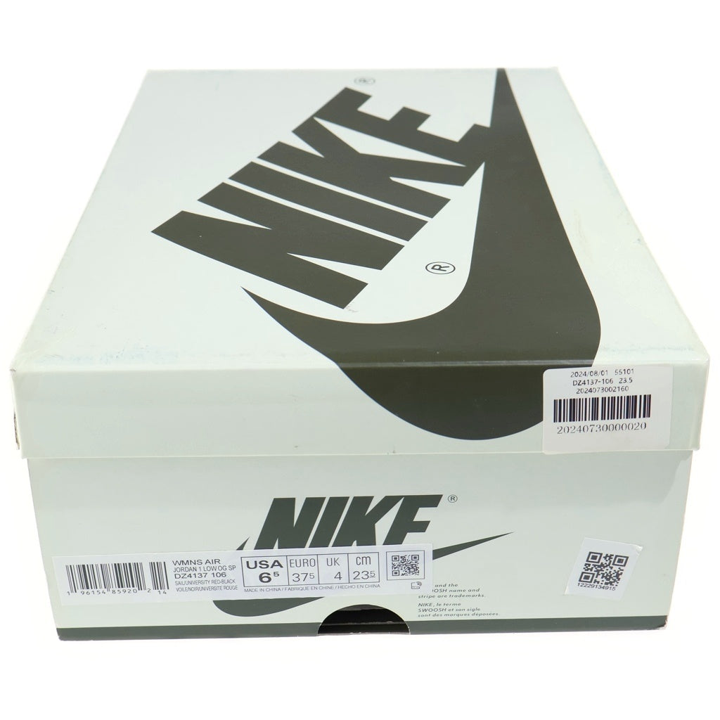 NIKE(ナイキ) ×TRAVIS SCOTT WMNS AIR JORDAN 1 LOW OG トラヴィススコット ウィメンズ エアジョーダン1 ローカットスニーカー オリーブ US6.5/23.5 DZ4137-106 レディース