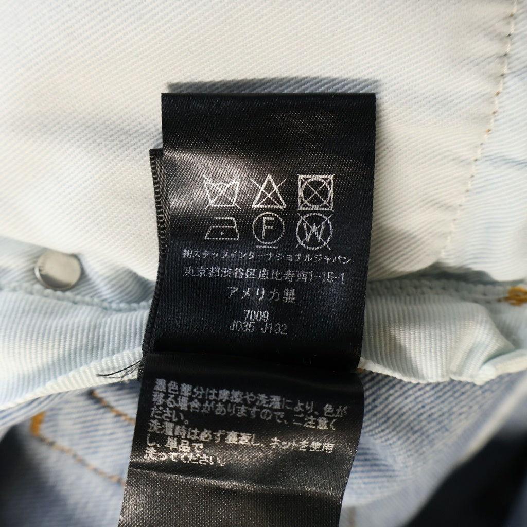AMIRI(アミリ) マイクロスターバースト ロゴレザーパッチ ダメージ加工 スキニー デニムパンツ インディゴ J035 J102