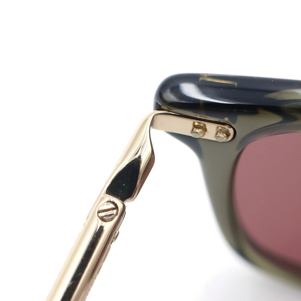 GUCCI(グッチ) アジアンフィット サイドロゴ刻印 シェリーライン ウェリントン サングラス ブラウン/ゴールド GG0518S