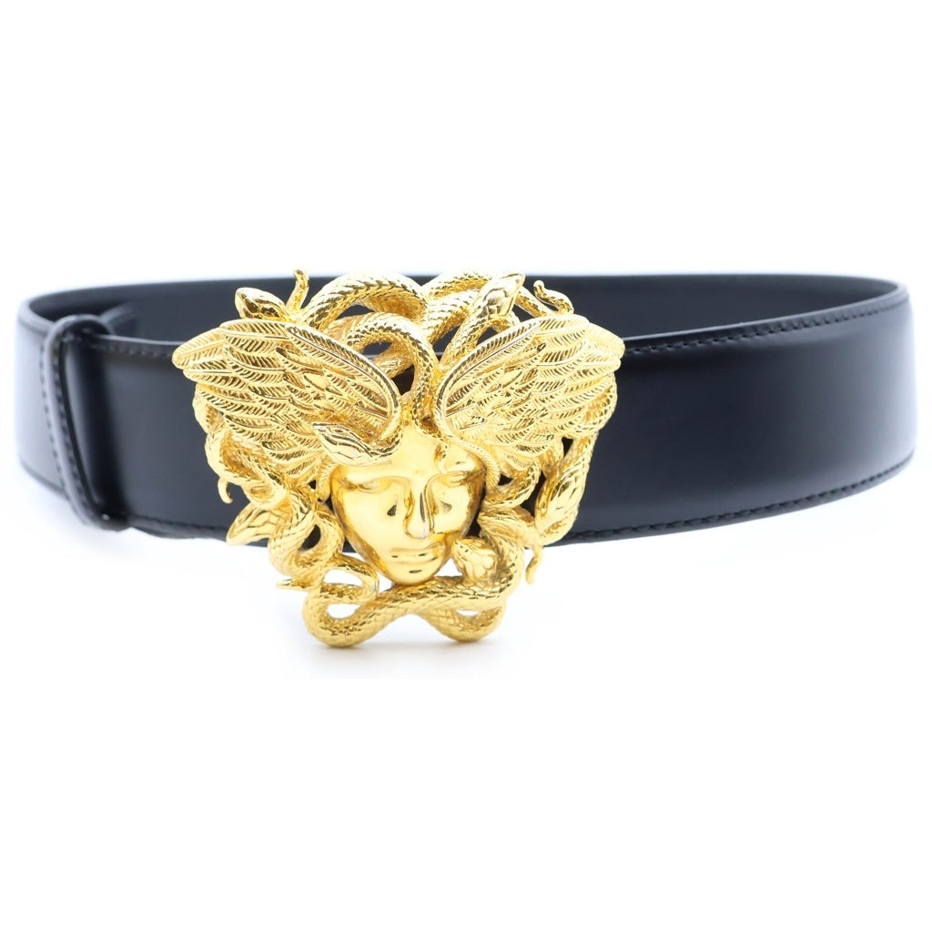 VERSACE(ヴェルサーチ) メデューサバックル レザーベルト ブラック/ゴールド DCDG816S
