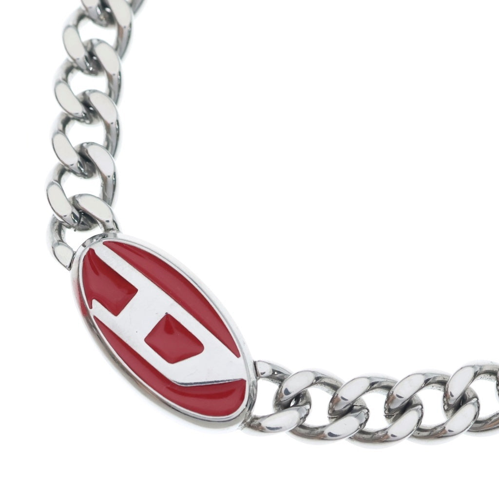 DIESEL(ディーゼル) Dロゴプレート チェーン ネックレス シルバー DX1446040 レディース
