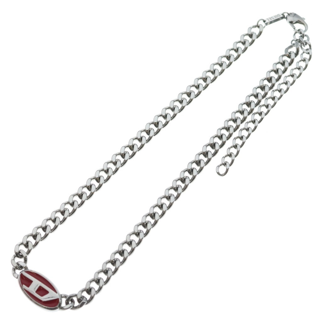DIESEL(ディーゼル) Dロゴプレート チェーン ネックレス シルバー DX1446040 レディース
