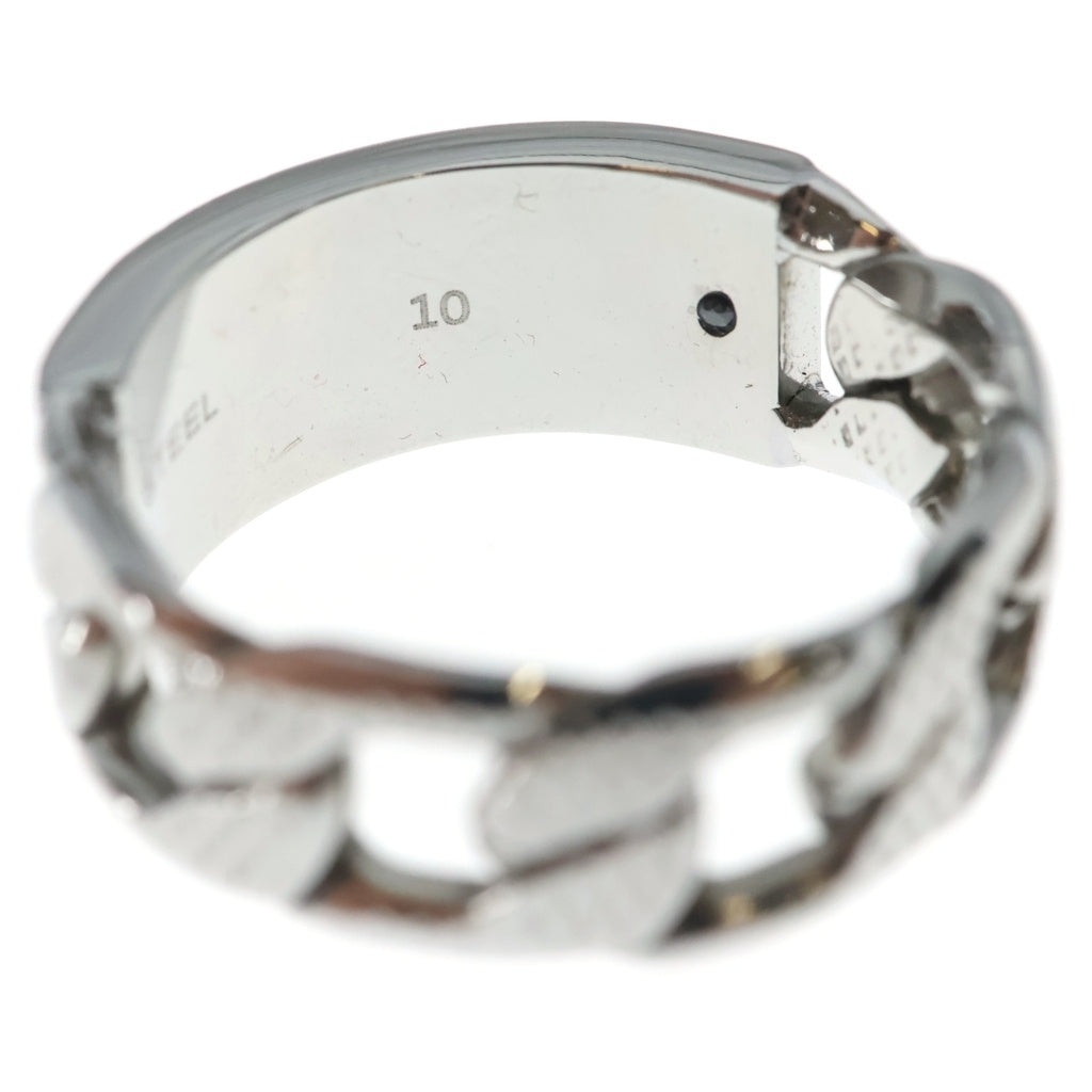 DIESEL(ディーゼル) ロゴ刻印 チェーンリンク リング シルバー DX1347040