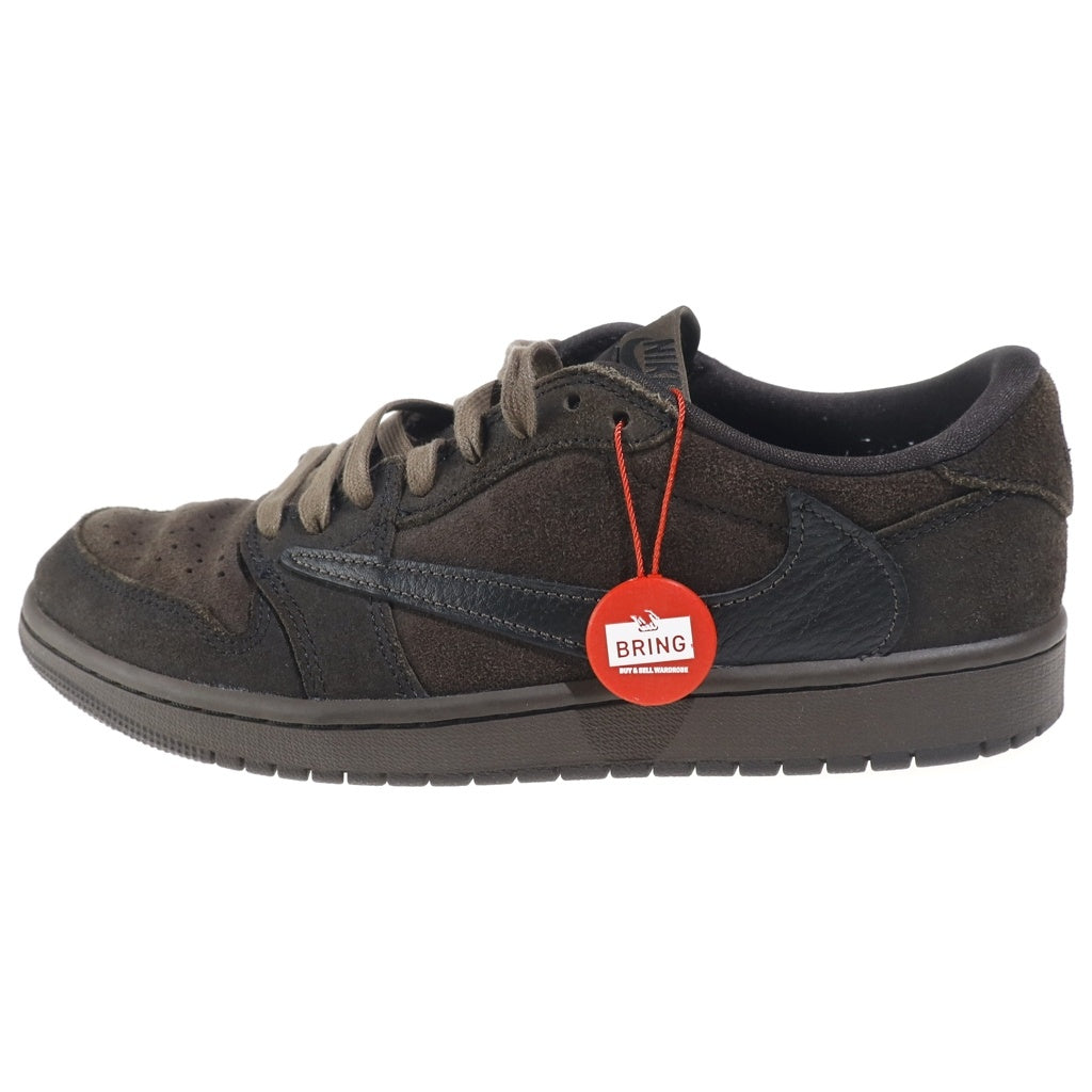 NIKE(ナイキ) ×TRAVIS SCOTT AIR JORDAN 1 LOW OG SP VELVET BROWN トラヴィススコット エアジョーダン1 ベルベットブラウン ローカットスニーカー US8.5/26.5cm DM7866-202