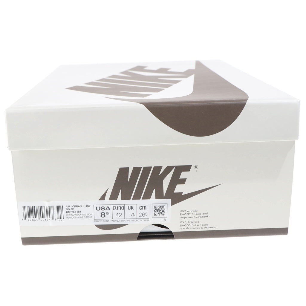 NIKE(ナイキ) ×TRAVIS SCOTT AIR JORDAN 1 LOW OG SP VELVET BROWN トラヴィススコット エアジョーダン1 ベルベットブラウン ローカットスニーカー US8.5/26.5cm DM7866-202