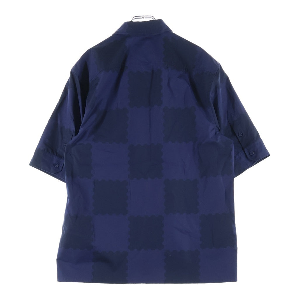 LOUIS VUITTON(ルイヴィトン) 22SS ×NIGO Damier Suit Shirt ×ニゴ ダミエ柄 半袖シャツ ネイビー RM221M JW9 HMS05W