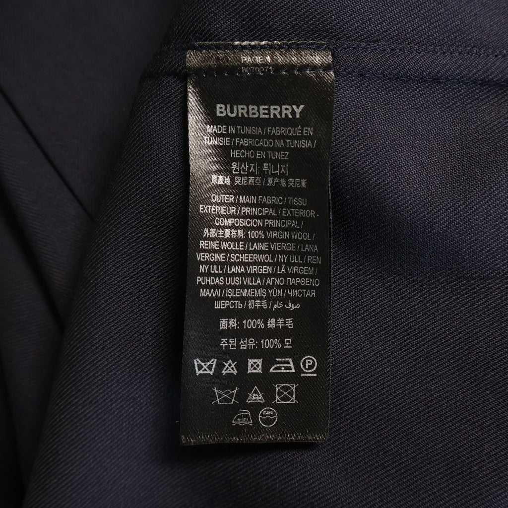 BURBERRY(バーバリー) EKD ロゴ刺繍 フロントポケット ジップアップ シャツジャケット ネイビー 8070971