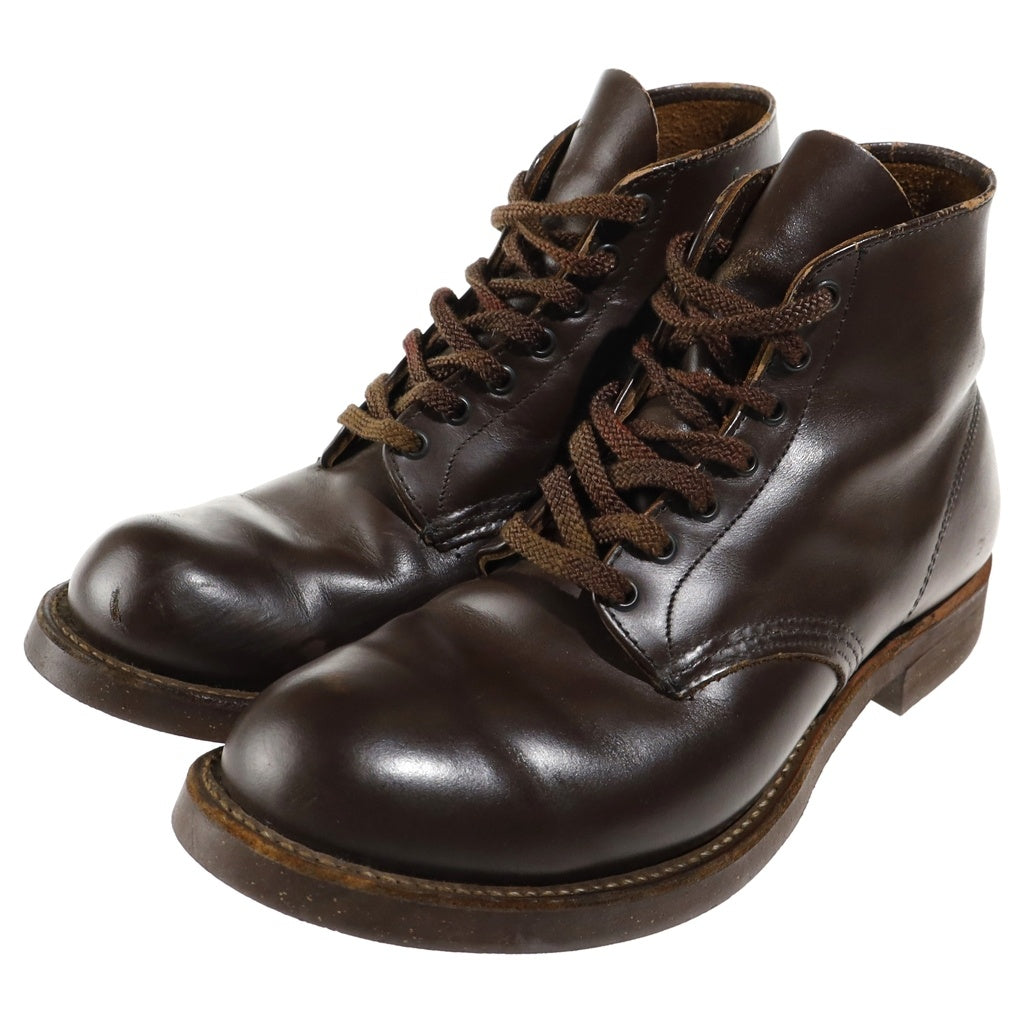 RED WING(レッド ウイング) BECKMAN ベックマン プレーントゥ ガラスレザー 羽タグ レースアップ レザーブーツ ブラウン RW-8161