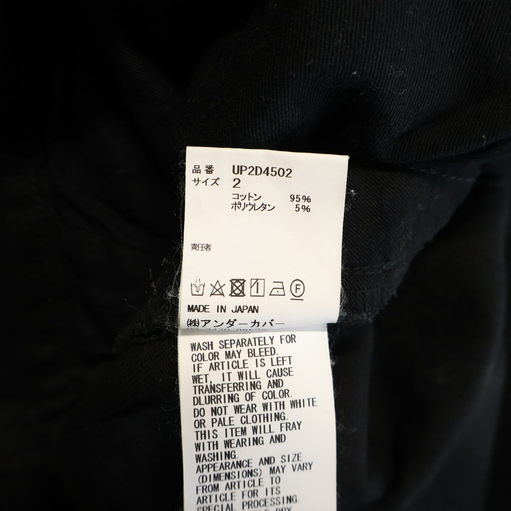 UNDERCOVER(アンダーカバー) 24AW カツラギストレッチリペアスリムパンツ ダメージ加工 コットンパンツ ブラック UP2D4502 レディース