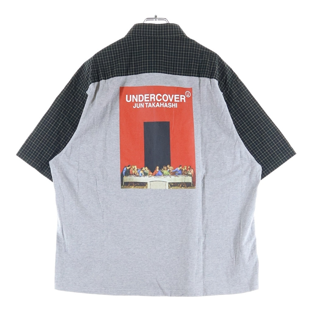 UNDERCOVER(アンダーカバー) 24SS 半袖 切り替え チェック シャツ ブラック/グレー UP1D9401