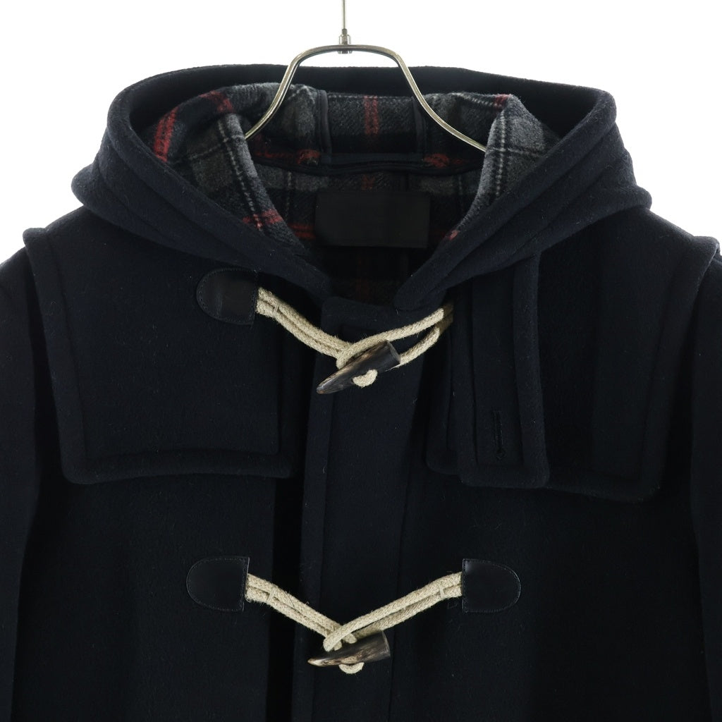 PRADA(プラダ) 14AW ウールダッフルコート 裏地チェック ブラック SGH609 R132 W30