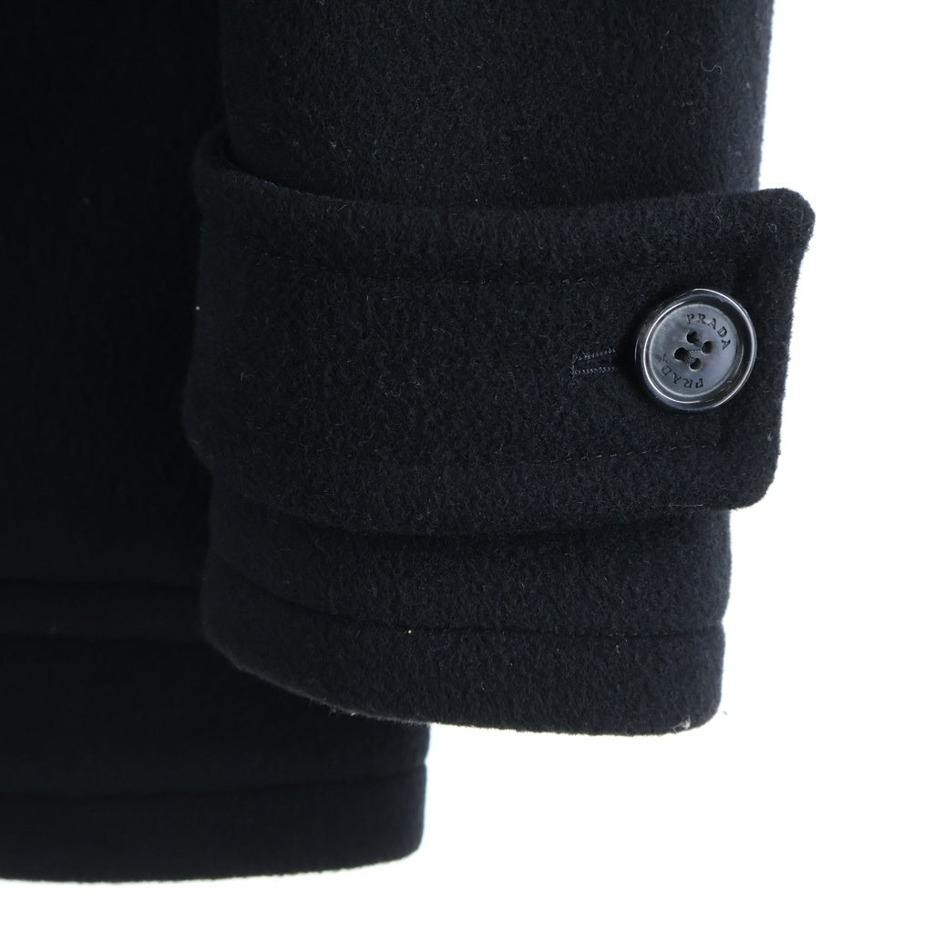 PRADA(プラダ) 14AW ウールダッフルコート 裏地チェック ブラック SGH609 R132 W30