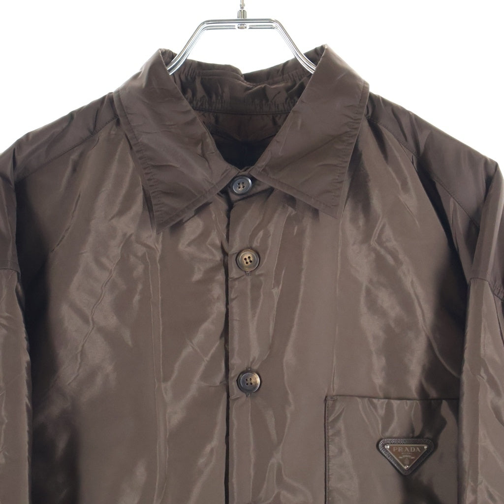 PRADA(プラダ) Re-Nylon トライアングルロゴプレート ナイロン ジップアップブルゾン ジャケット ブラウン SC823M 1WQ9 F0324