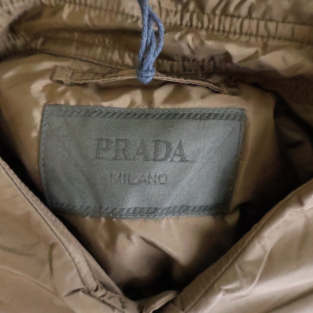 PRADA(プラダ) Re-Nylon トライアングルロゴプレート ナイロン ジップアップブルゾン ジャケット ブラウン SC823M 1WQ9 F0324