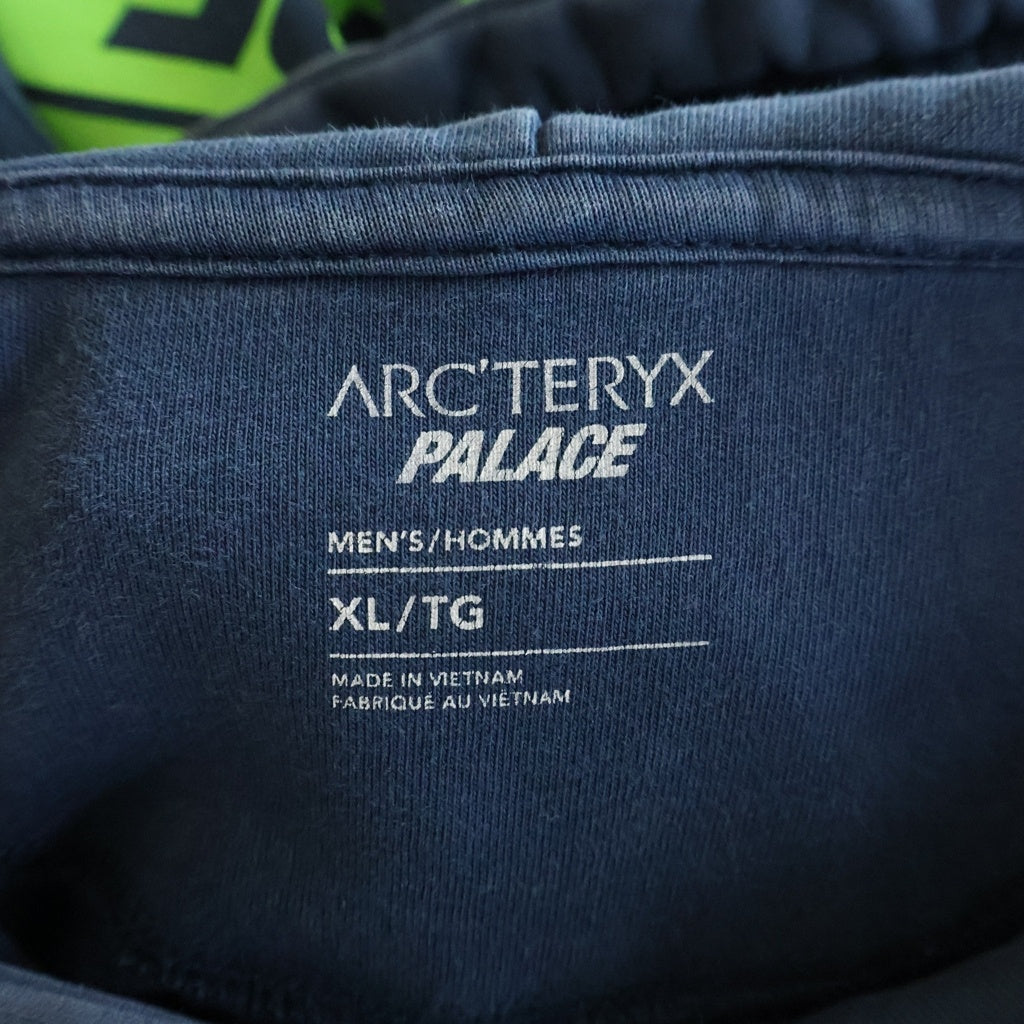 ARC'TERYX(アークテリクス) ×PALACE パレス フロント刺繍ロゴ バックプリント プルオーバーパーカー フーディー ブルー
