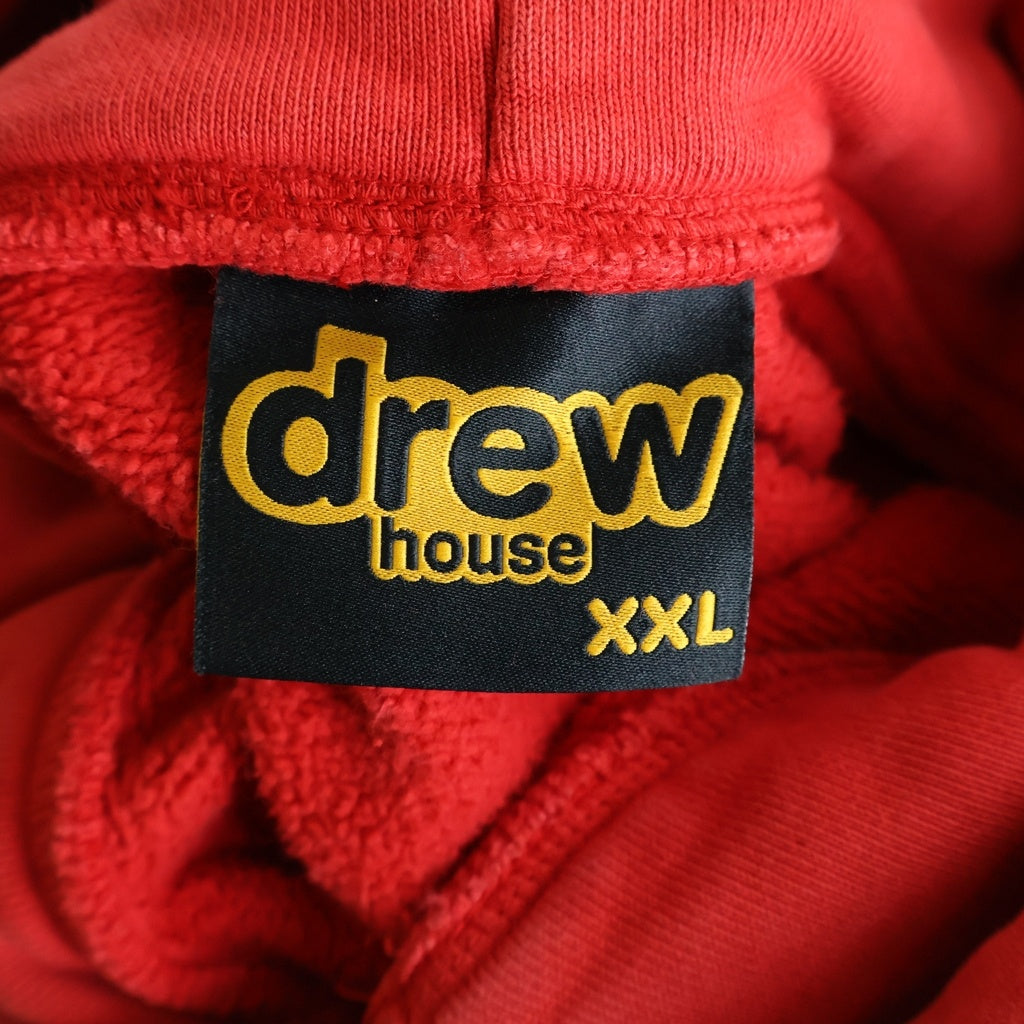 drew house(ドリューハウス) 22SS Alphabet Logo Foodie アルファベットロゴ フーディー プルオーバーパーカー レッド