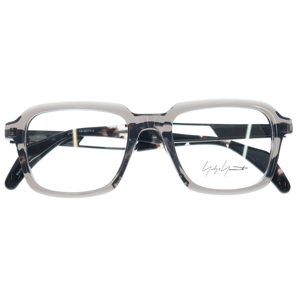Yohji Yamamoto(ヨウジヤマモト) スクエア型 テンプルロゴ メガネ 眼鏡 アイウェア グレー 19-0071-1 レディース