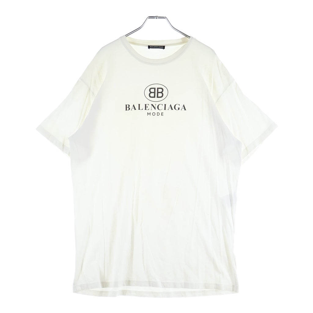 BALENCIAGA(バレンシアガ) 18SS BB MODE TEE フロントロゴ クルーネック半袖カットソー ホワイト 556150