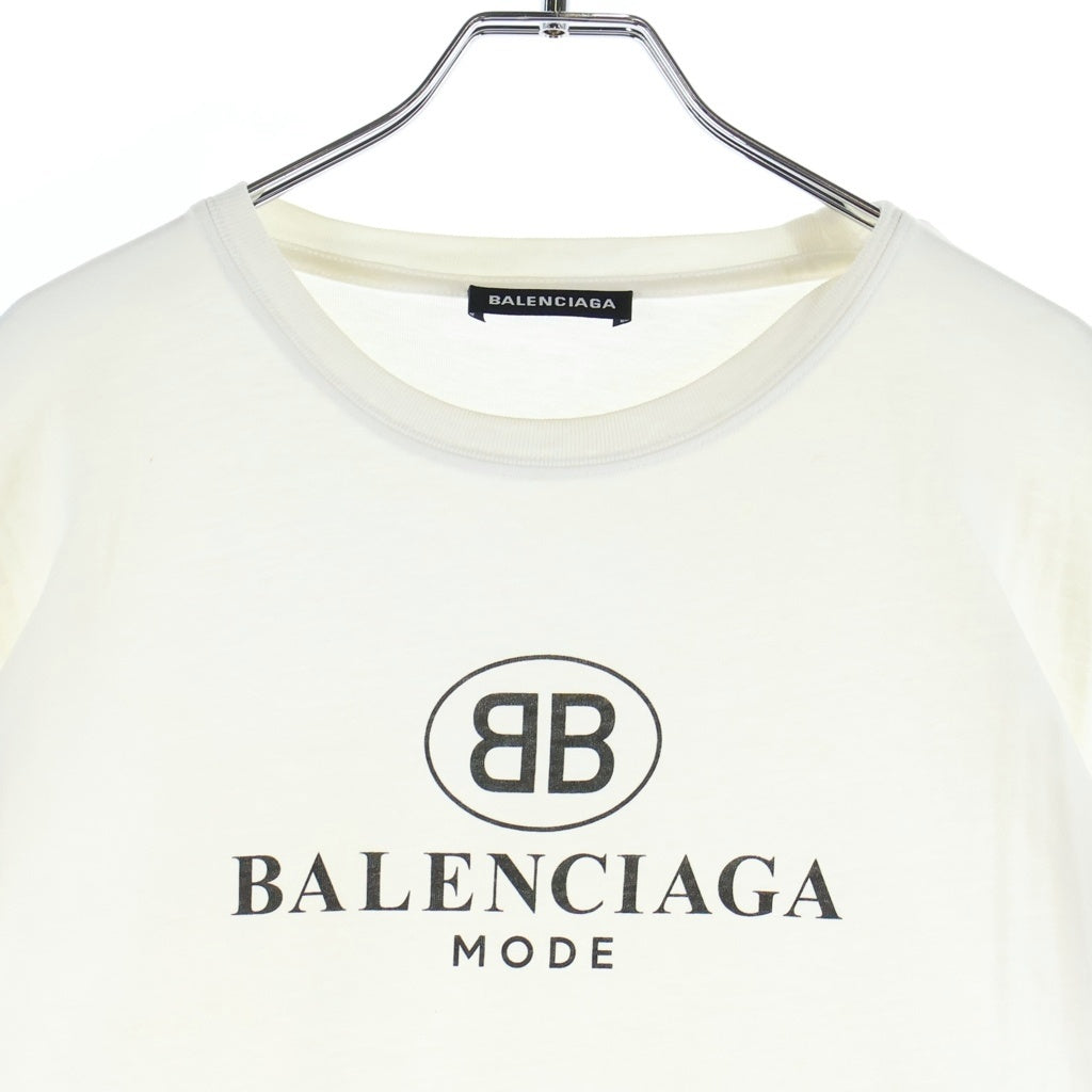 BALENCIAGA(バレンシアガ) 18SS BB MODE TEE フロントロゴ クルーネック半袖カットソー ホワイト 556150