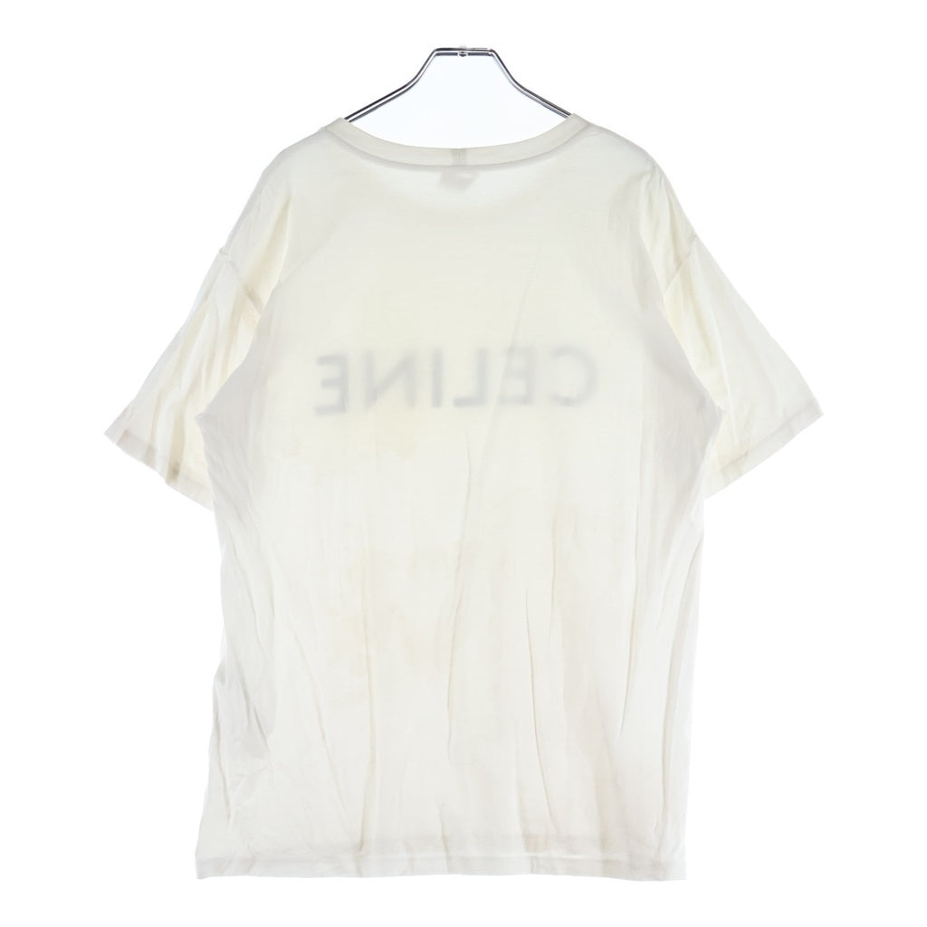 CELINE(セリーヌ) ルーズTシャツ フロントロゴ 半袖クルーネックカットソー ホワイト 2X681671Q