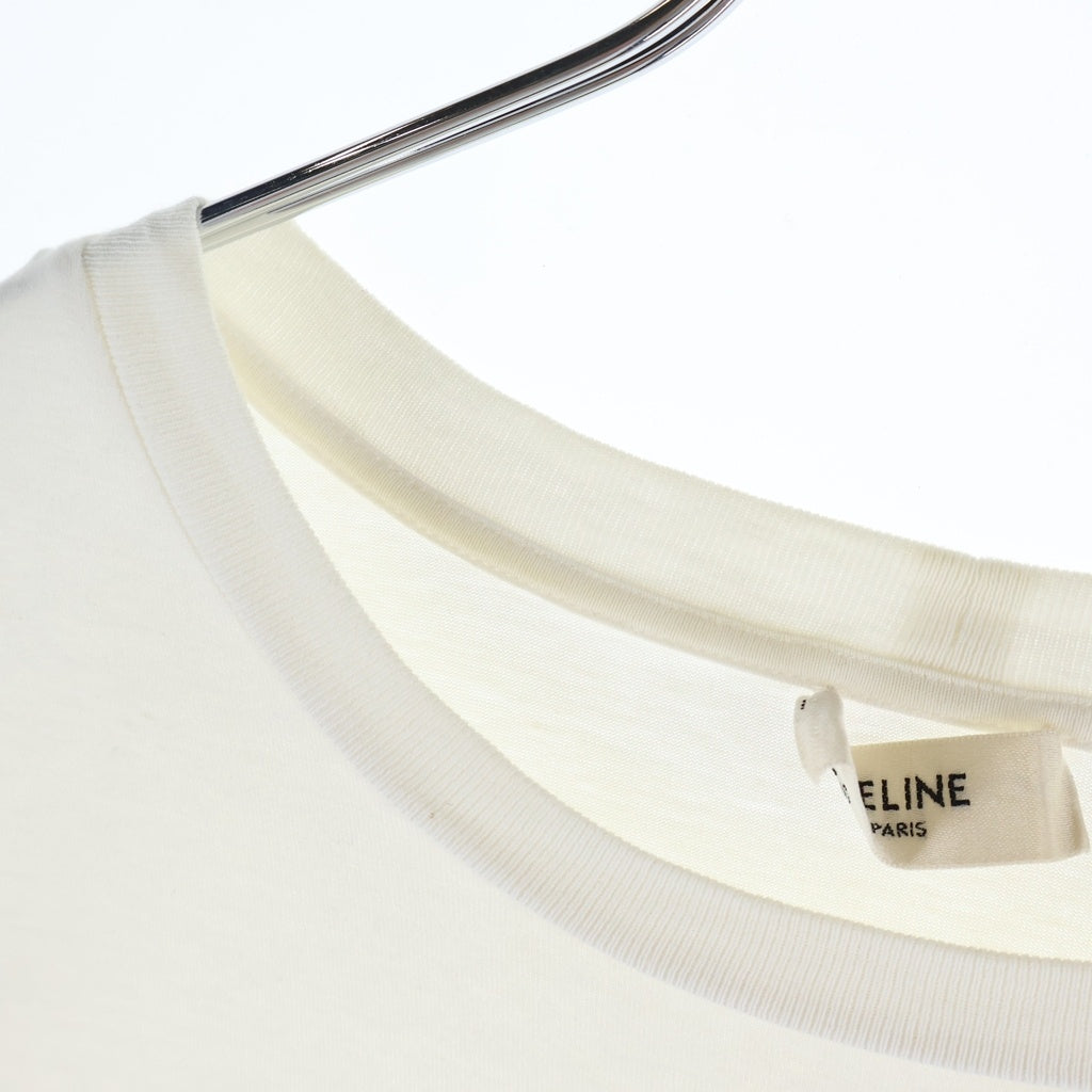 CELINE(セリーヌ) ルーズTシャツ フロントロゴ 半袖クルーネックカットソー ホワイト 2X681671Q