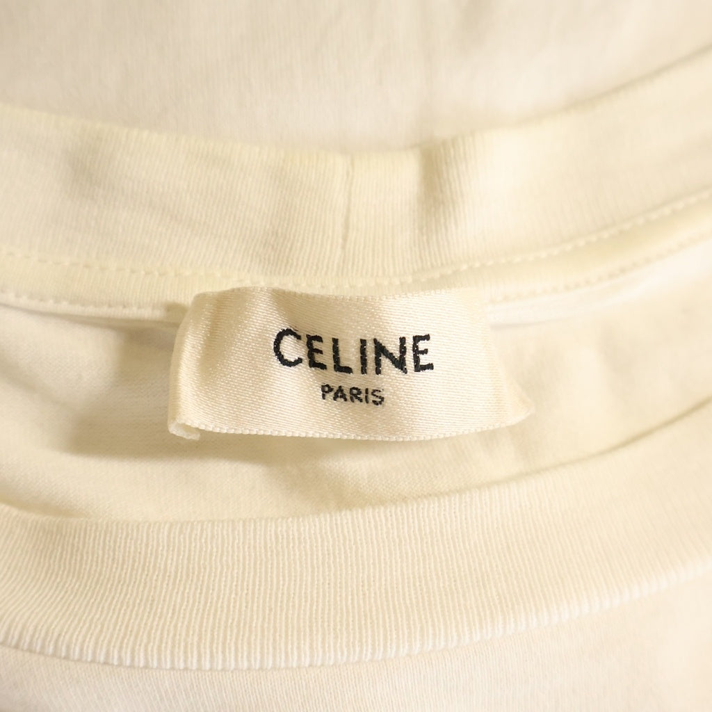 CELINE(セリーヌ) ルーズTシャツ フロントロゴ 半袖クルーネックカットソー ホワイト 2X681671Q