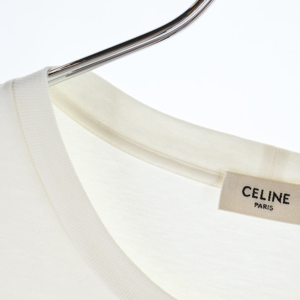 CELINE(セリーヌ) 22SS フロントロゴスタッズ クルーネック 半袖Tシャツ ホワイト 2X50C671Q