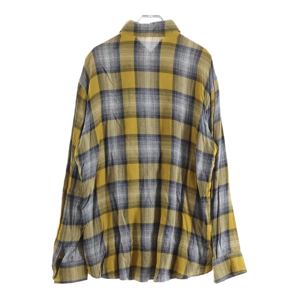 CELINE(セリーヌ) 21SS グラデーションチェック レーヨンルーズロングスリーブ 長袖シャツイエロー 2C486398M