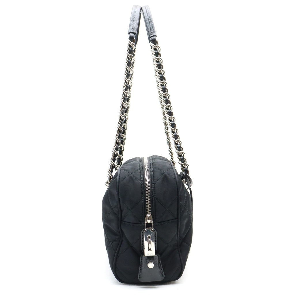 PRADA(プラダ) テスートインプントゥ キルティング ナイロン ショルダーバッグ ブラック 1BB072 レディース