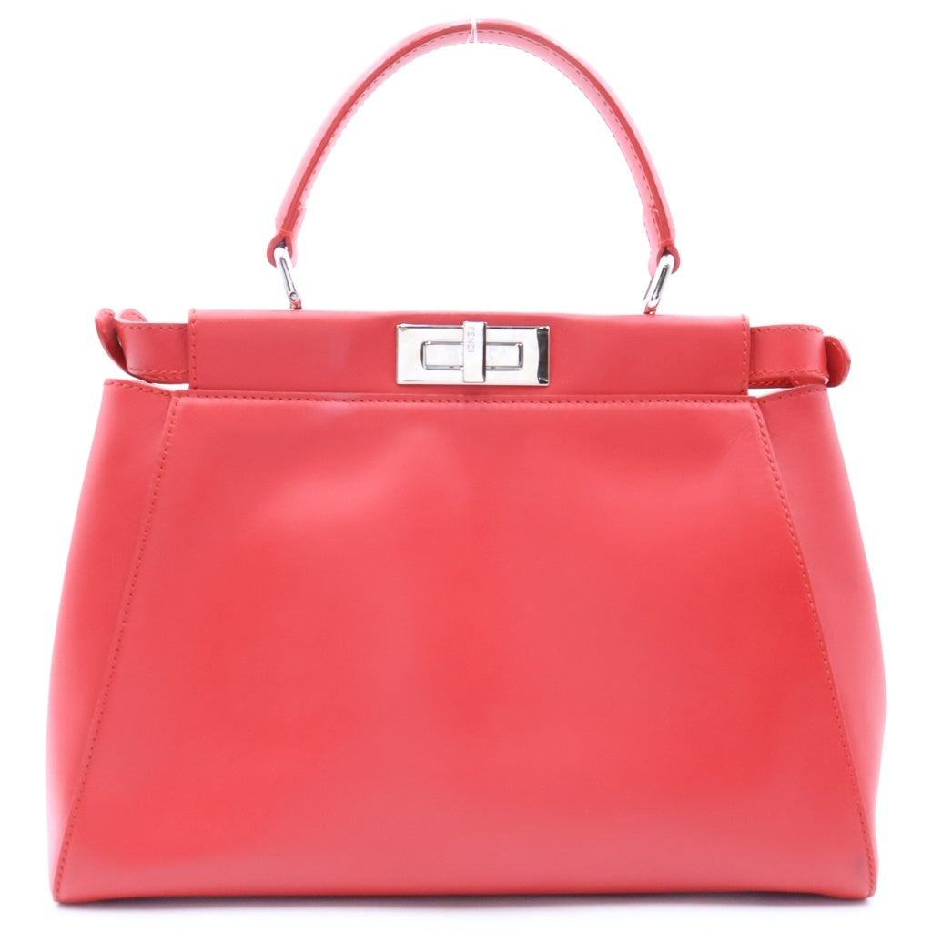 FENDI(フェンディ) PEEKABOO ピーカブー 2WAY ハンドバッグ ショルダーバッグ レッド レディース