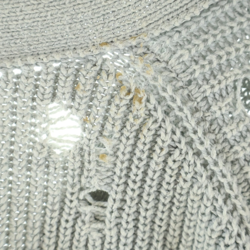 MAISON MIHARAYASUHIRO(メゾンミハラヤスヒロ) 24SS Bleached Knit Cardigan ブリーチニットカーディガン ダメージ加工 グレー J12CD501
