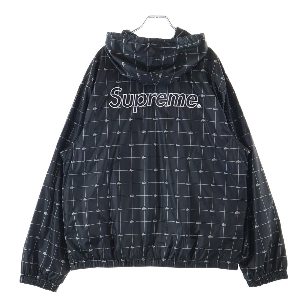 SUPREME(シュプリーム) 18SS ×Lacoste Reflective Grid Anorak ラコステ リフレクティブグリッドアノラックパーカー ブラック