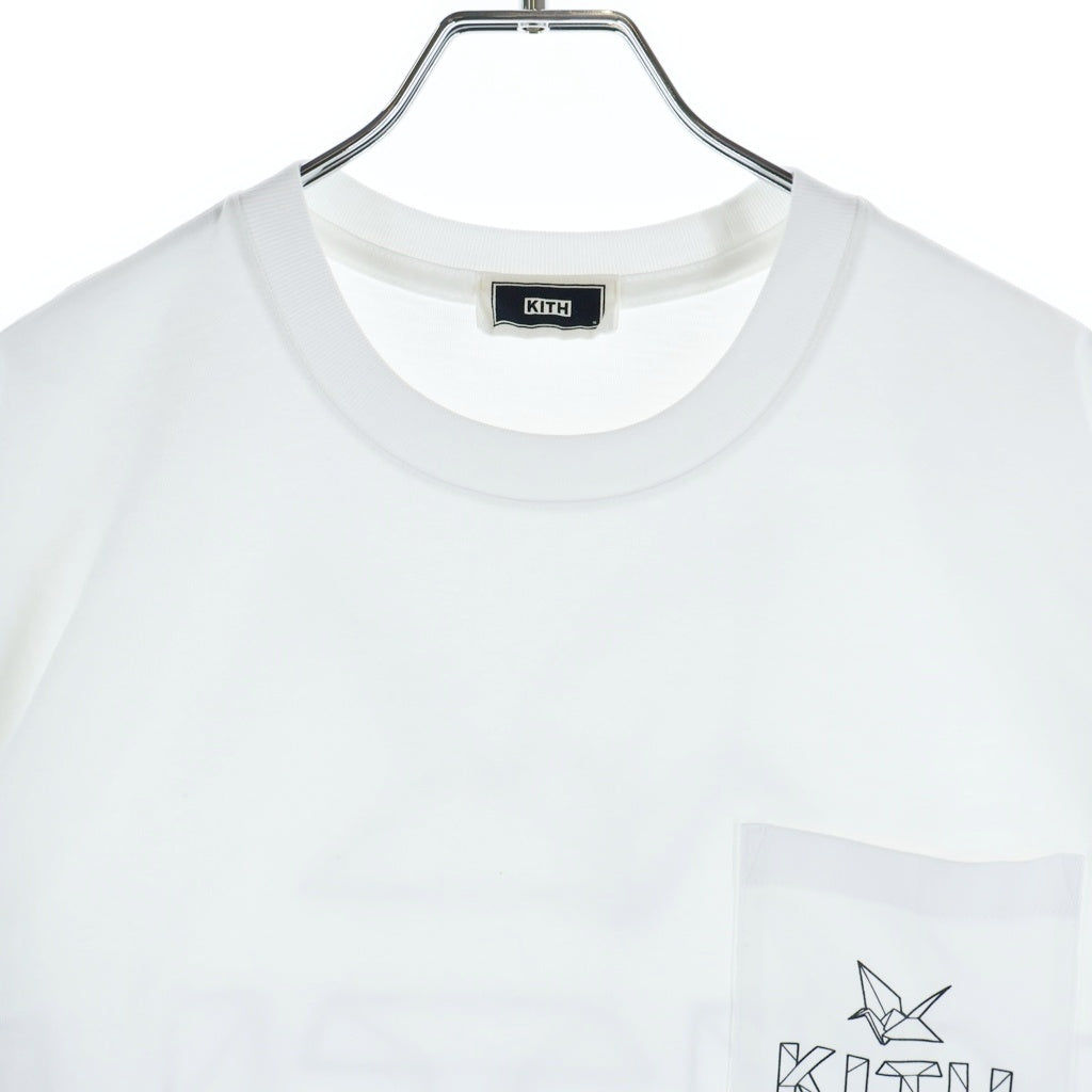 KITH(キス) ポケットロゴプリント クルーネック 半袖Tシャツ ホワイト