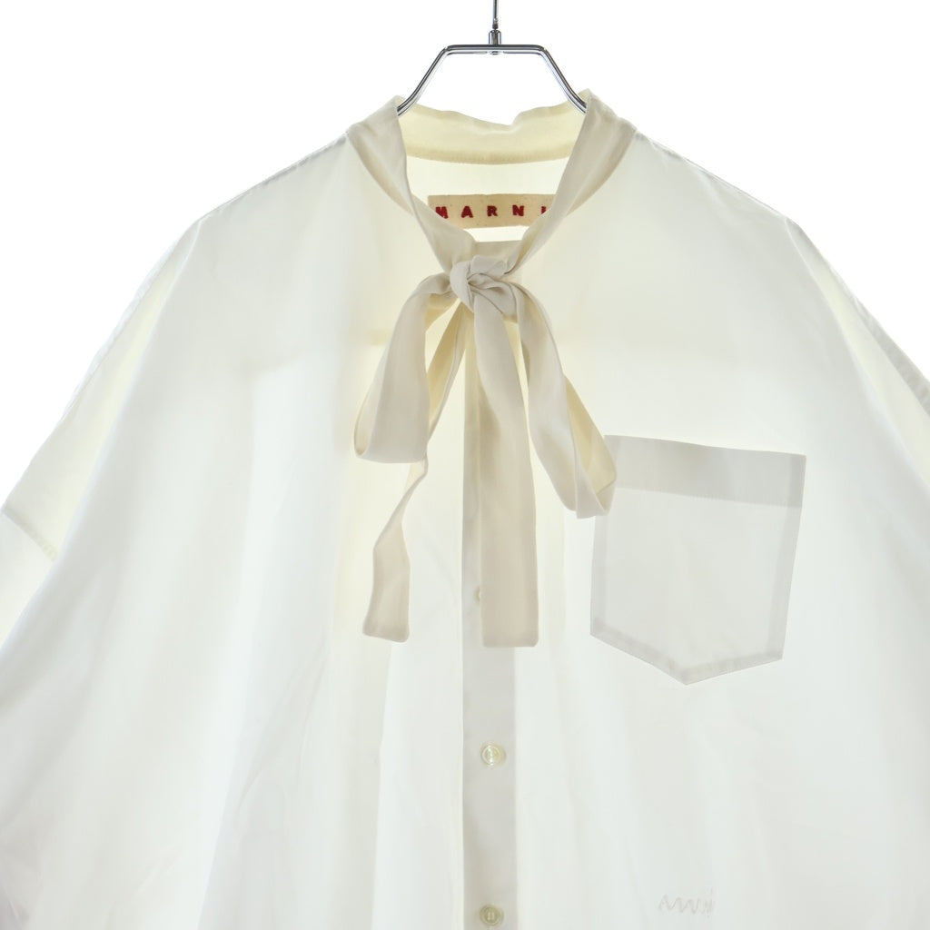 MARNI(マルニ) ボウタイ コットン 長袖シャツ ホワイト CAMA0653QS
