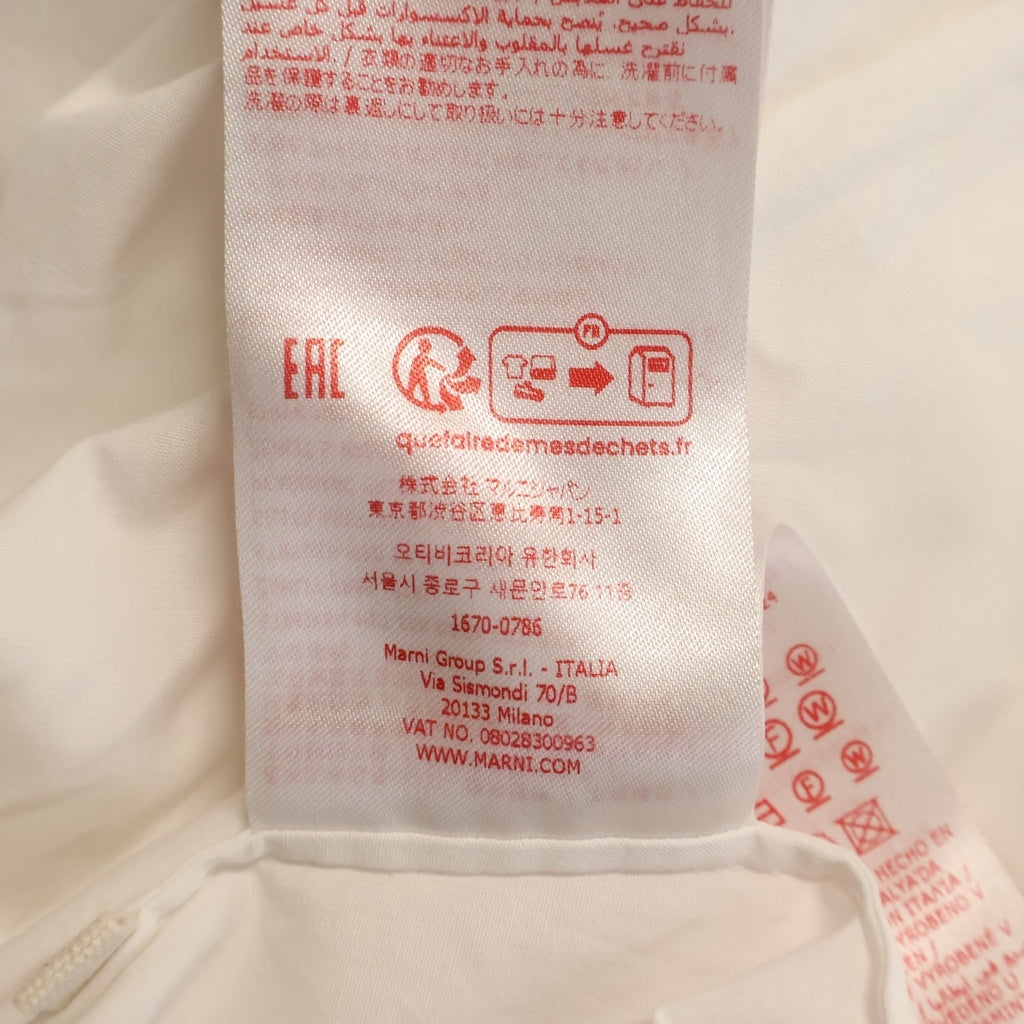 MARNI(マルニ) 25SS Cotton Poplin Shirt コットン 長袖シャツ ホワイト レディース CAMA0610UD