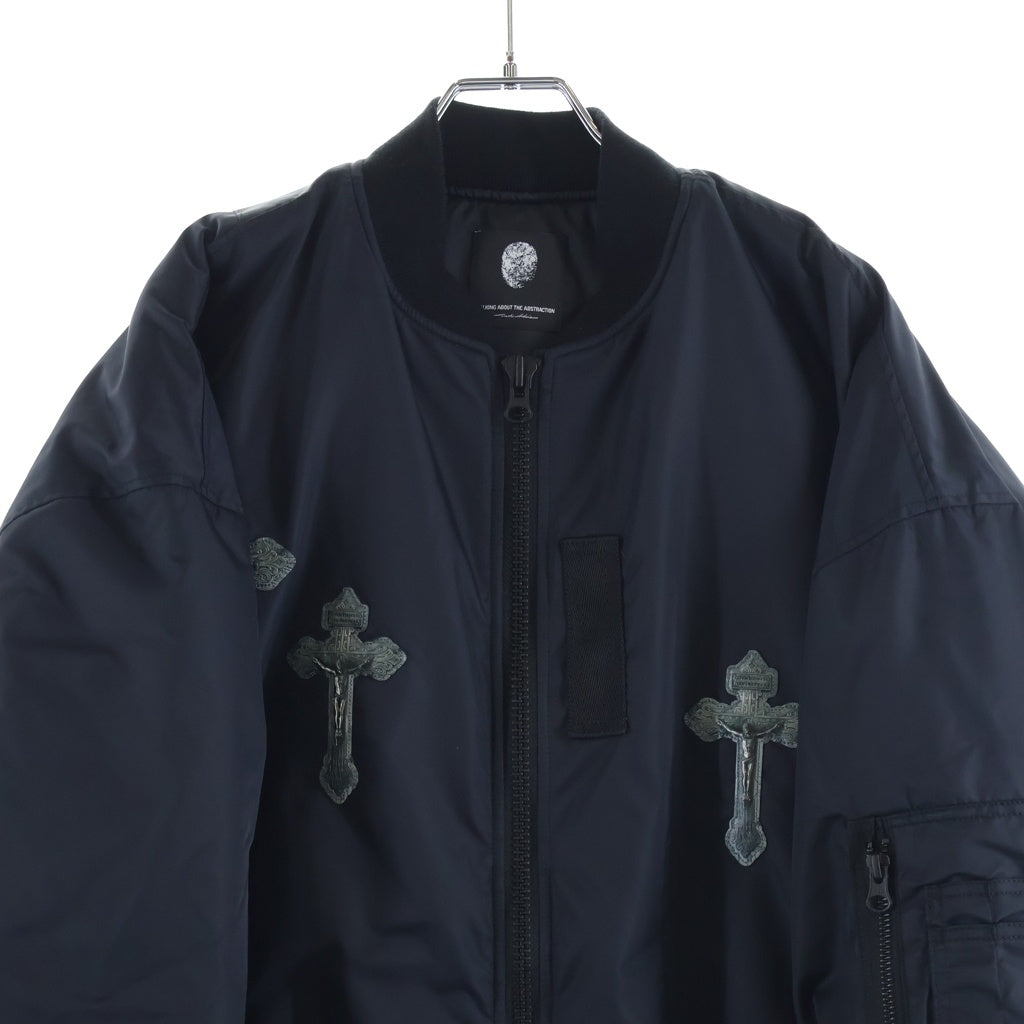 TALKING ABOUT THE ABSTRACTION(トーキング アバウト ザ アブストラクション) 3D CROSS PW MA-1 クロスパッチ ナイロン ボンバージャケット ネイビー 2526AW-J-005