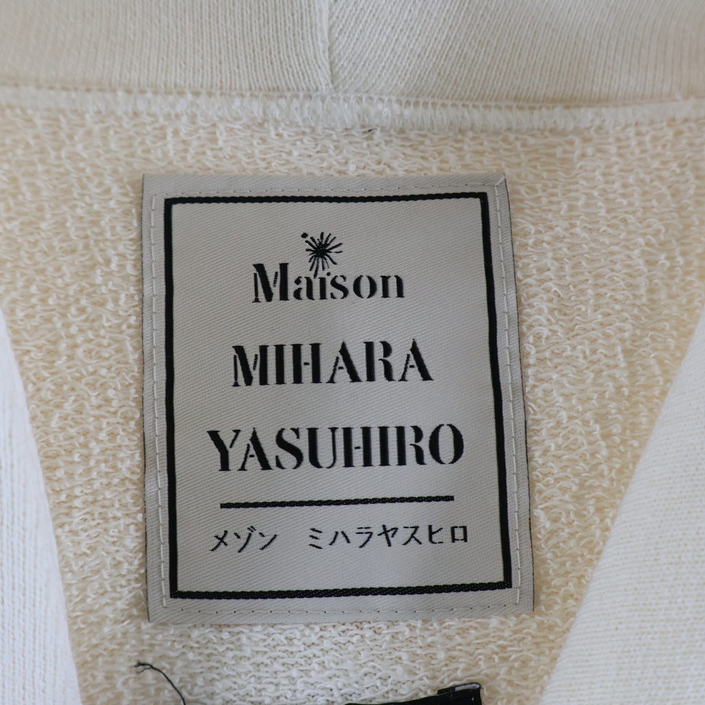 MAISON MIHARAYASUHIRO(メゾンミハラヤスヒロ) × TALKING ABOUT THE ABSTRACTION トーキングアバウト ジ アブストラクション 両面刺繍 コットン プルオーバーパーカー ホワイト NPT-MMYP-001
