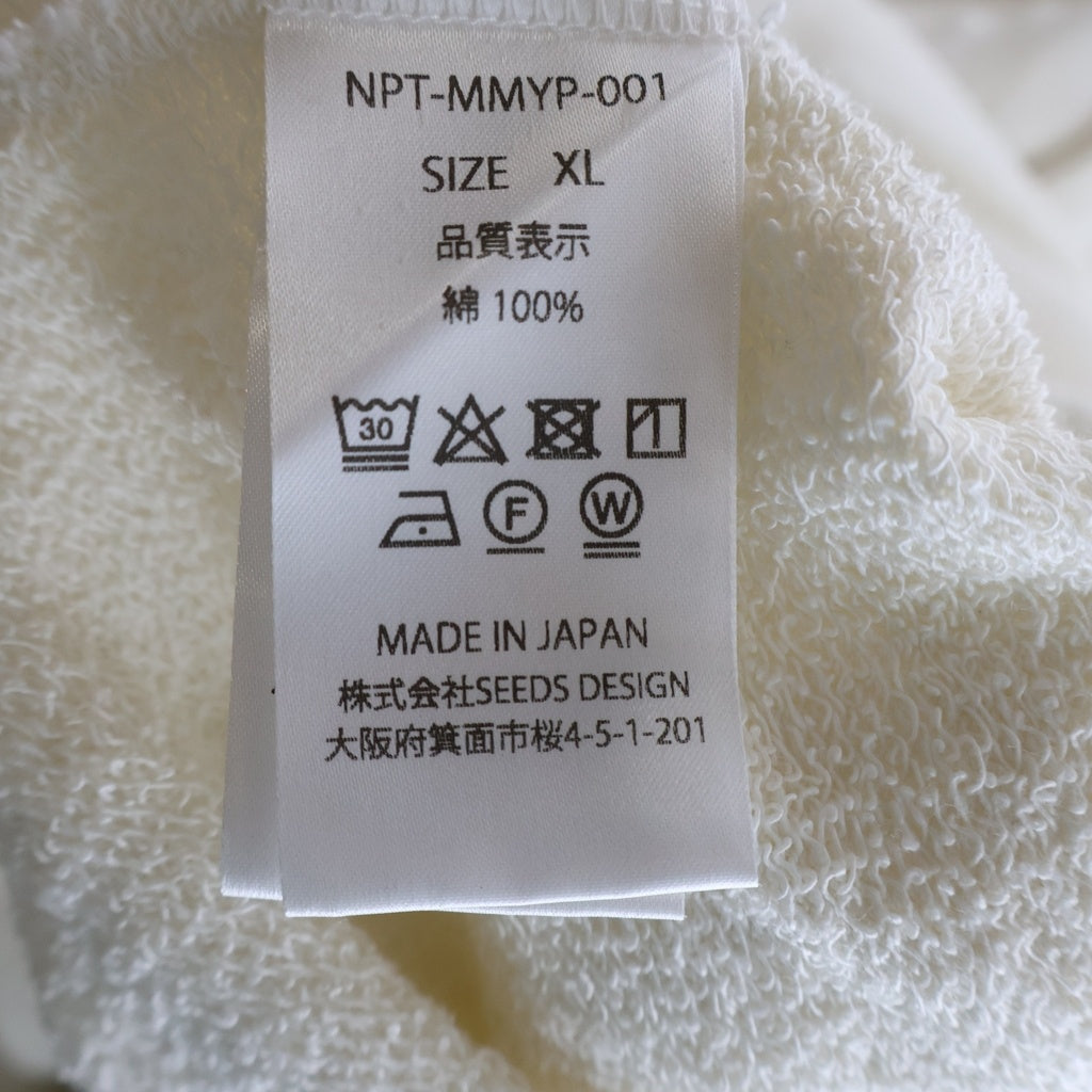 MAISON MIHARAYASUHIRO(メゾンミハラヤスヒロ) × TALKING ABOUT THE ABSTRACTION トーキングアバウト ジ アブストラクション 両面刺繍 コットン プルオーバーパーカー ホワイト NPT-MMYP-001