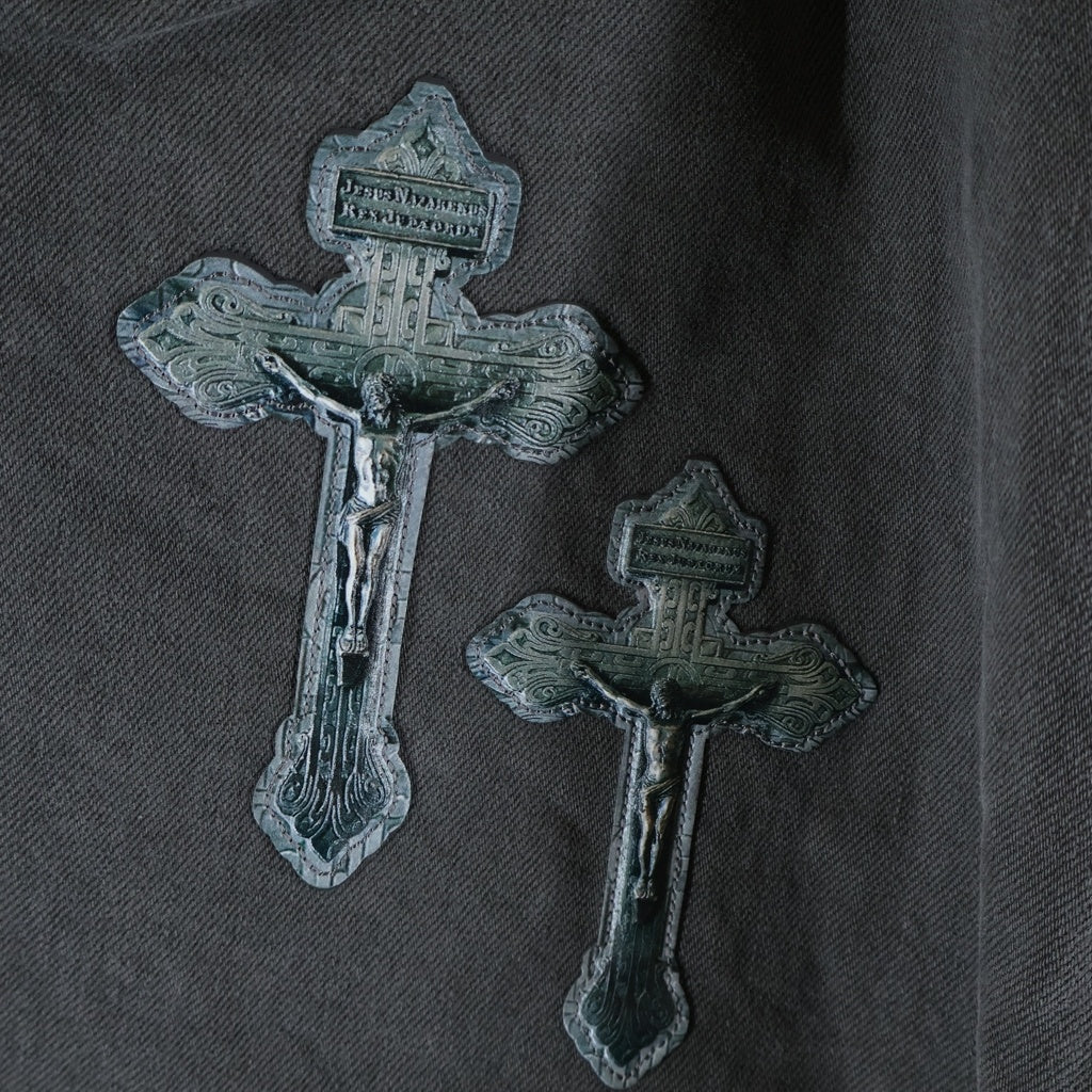 TALKING ABOUT THE ABSTRACTION(トーキング アバウト ザ アブストラクション) 3D CROSS ワイドデニム ジーンズ ブラックデニム 2526AW-PT-003
