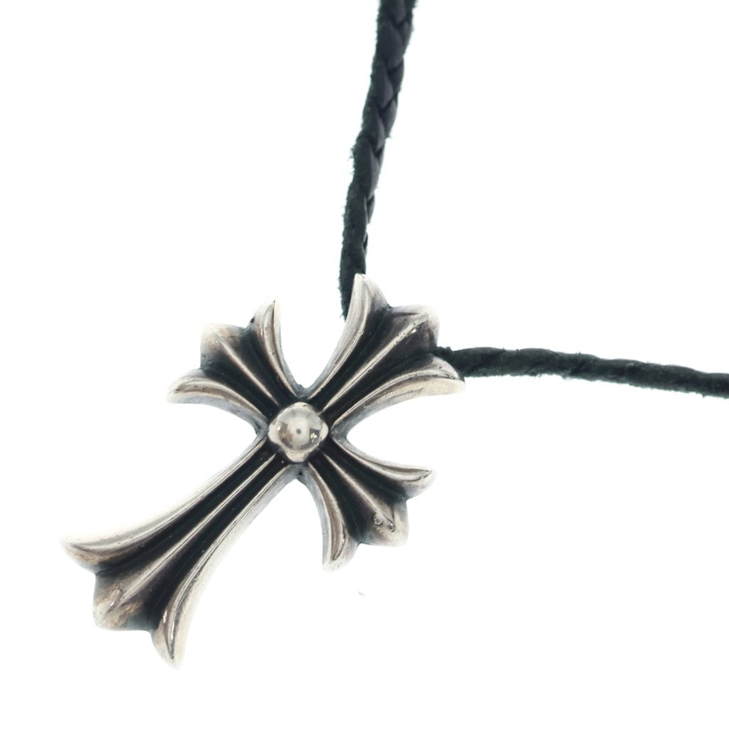CHROME HEARTS(クロムハーツ) CH CRS SML CL スモールCHクロス レザーブレイド ネックレス SV925 シルバー/ブラック BCA217