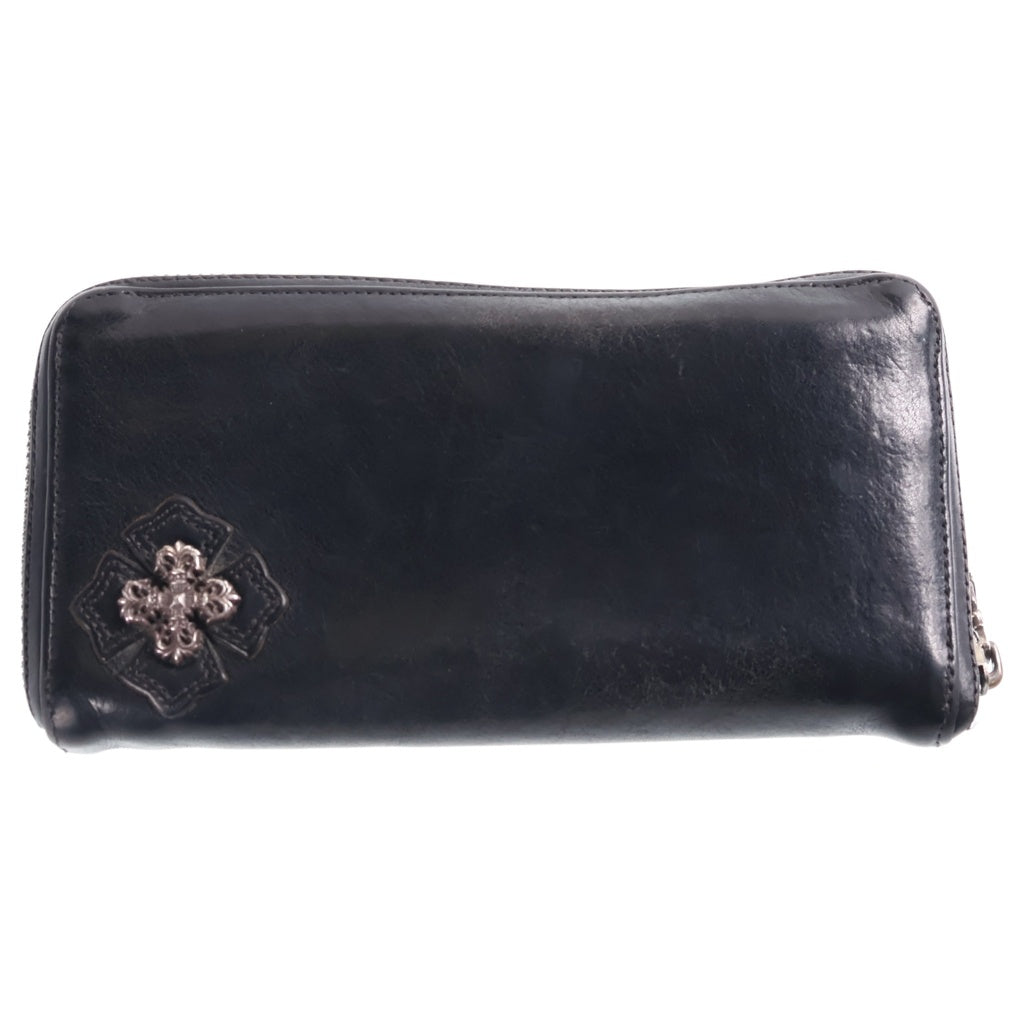 CHROME HEARTS(クロムハーツ) RC F ZP2 フィリグリープラス装飾 ラウンドジップレザーロングウォレット 財布 ブラック