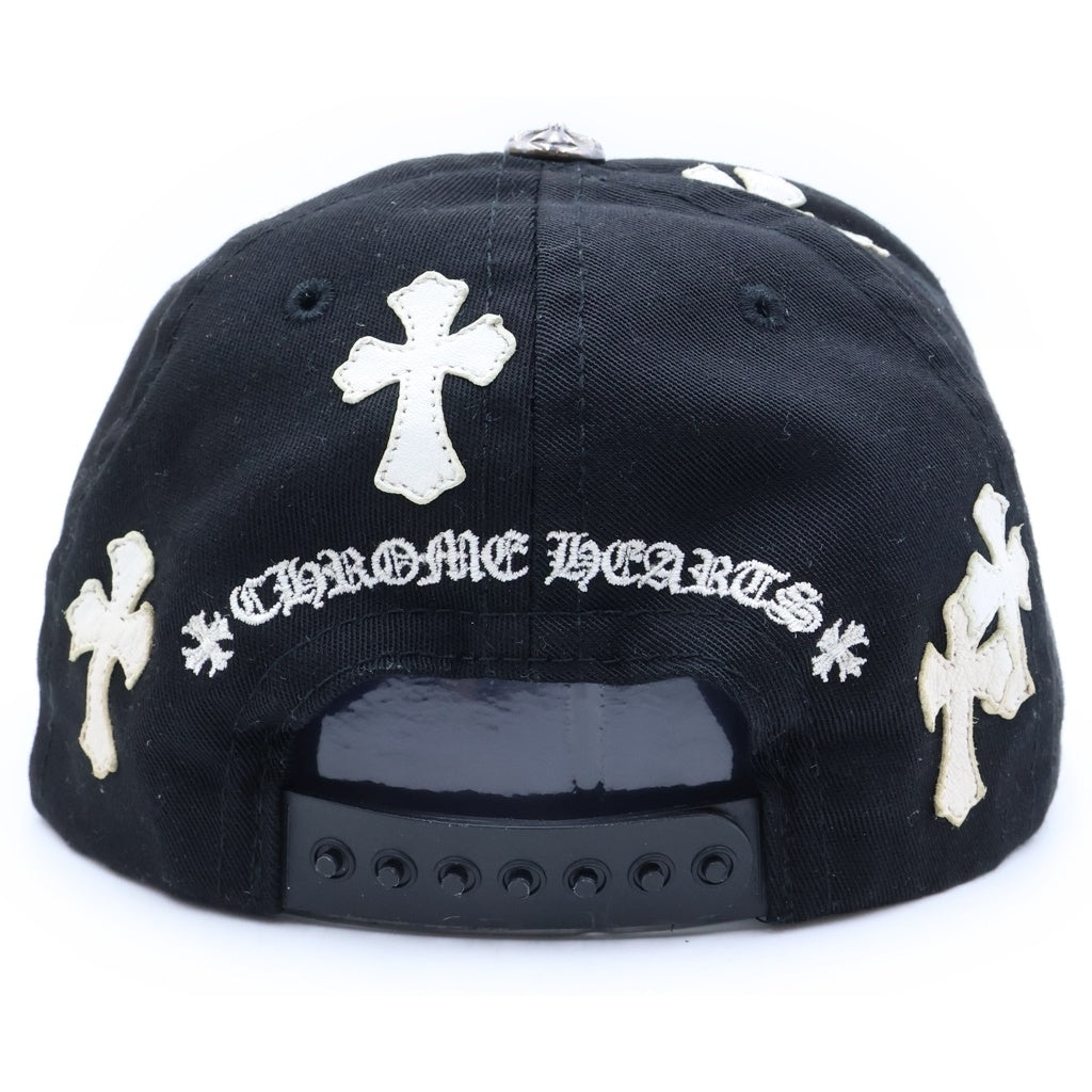 CHROME HEARTS(クロムハーツ) CH HAT CH刺繍 クロスパッチ ベースボールキャップ ブラック/ホワイト