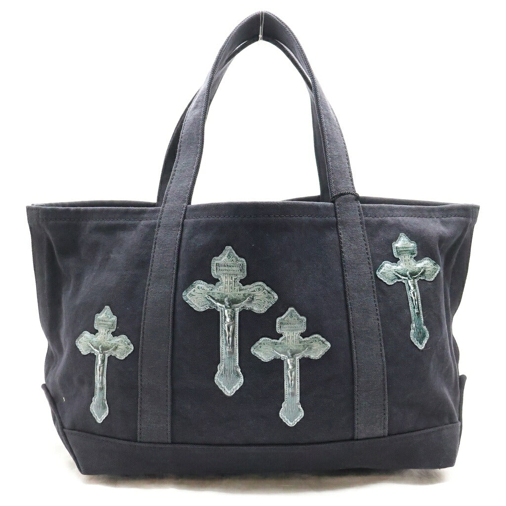 TALKING ABOUT THE ABSTRACTION(トーキング アバウト ザ アブストラクション) CROSS TOTE BAG S クロスパッチ トートバッグ ブラック 2526AW-AC-009