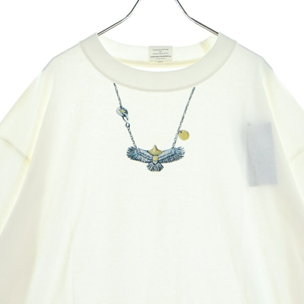 TALKING ABOUT THE ABSTRACTION(トーキング アバウト ザ アブストラクション) NATIVE TOP T-SHIRT イーグルプリント クルーネック 半袖Tシャツ ホワイト NPT-T-002