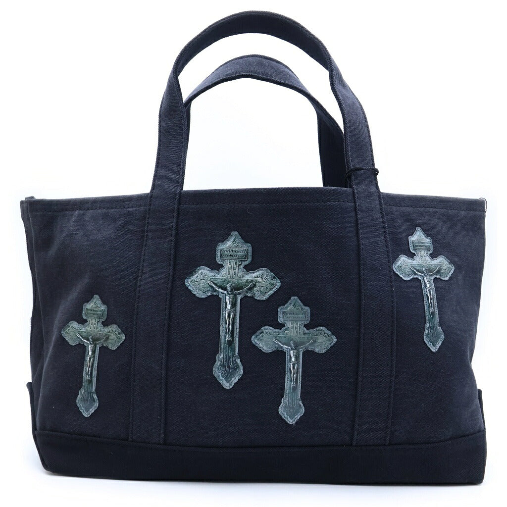 TALKING ABOUT THE ABSTRACTION(トーキング アバウト ザ アブストラクション) CROSS TOTE BAG S クロスパッチ トートバッグ ブラック 2526AW-AC-009