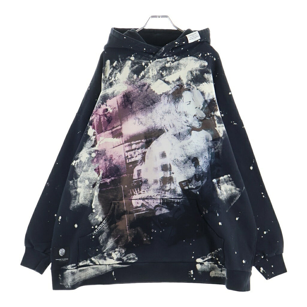 TALKING ABOUT THE ABSTRACTION(トーキング アバウト ザ アブストラクション) Chalse Photo Hoodie フォト総柄プリント プルオーバーパーカー ブラック SS-PPK-001D