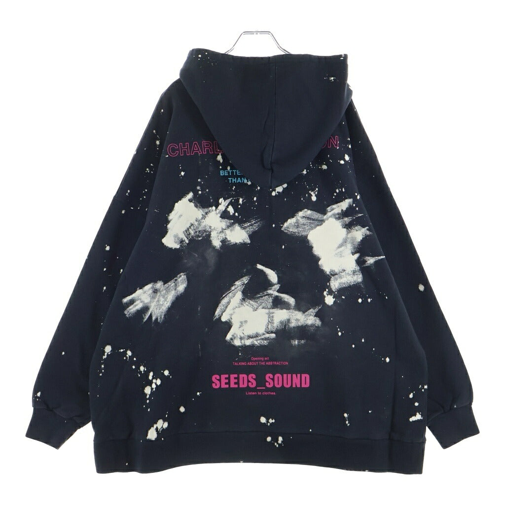 TALKING ABOUT THE ABSTRACTION(トーキング アバウト ザ アブストラクション) Chalse Photo Hoodie フォト総柄プリント プルオーバーパーカー ブラック SS-PPK-001D