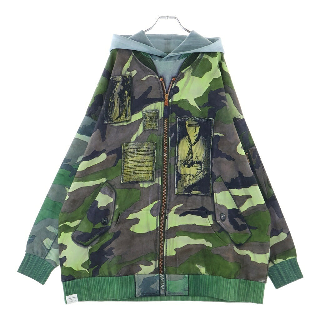 TALKING ABOUT THE ABSTRACTION(トーキング アバウト ザ アブストラクション) RAF MA-1 BOMBER JACKET PRINTED 総柄プリント プルオーバーパーカー グリーン NPT-DP-001