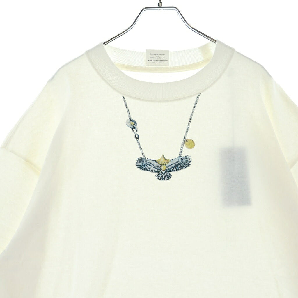 TALKING ABOUT THE ABSTRACTION(トーキング アバウト ザ アブストラクション) NATIVE TOP T-SHIRT イーグルプリント クルーネック 半袖Tシャツ ホワイト NPT-T-002