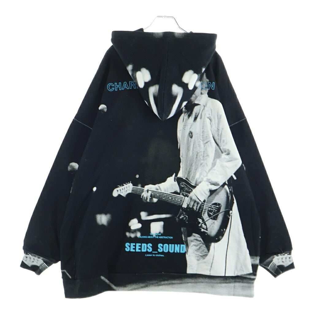 TALKING ABOUT THE ABSTRACTION(トーキング アバウト ザ アブストラクション) Chalse Photo Hoodie フォト総柄プリント プルオーバーパーカー ブラック SS-PPK-001B